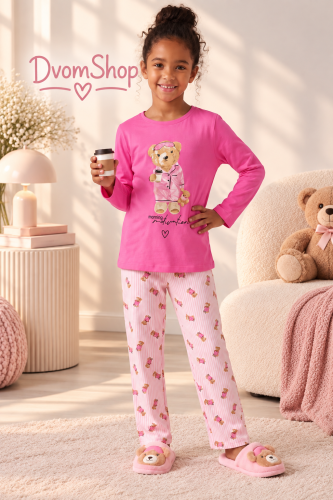 34964 MORNING TEDDY розмір: 5-7 ПІЖАМА ДІВЧИНКА