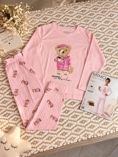 36951 MORNING TEDDY розмір: 8-10 ПІЖАМА ДІВЧИНКА